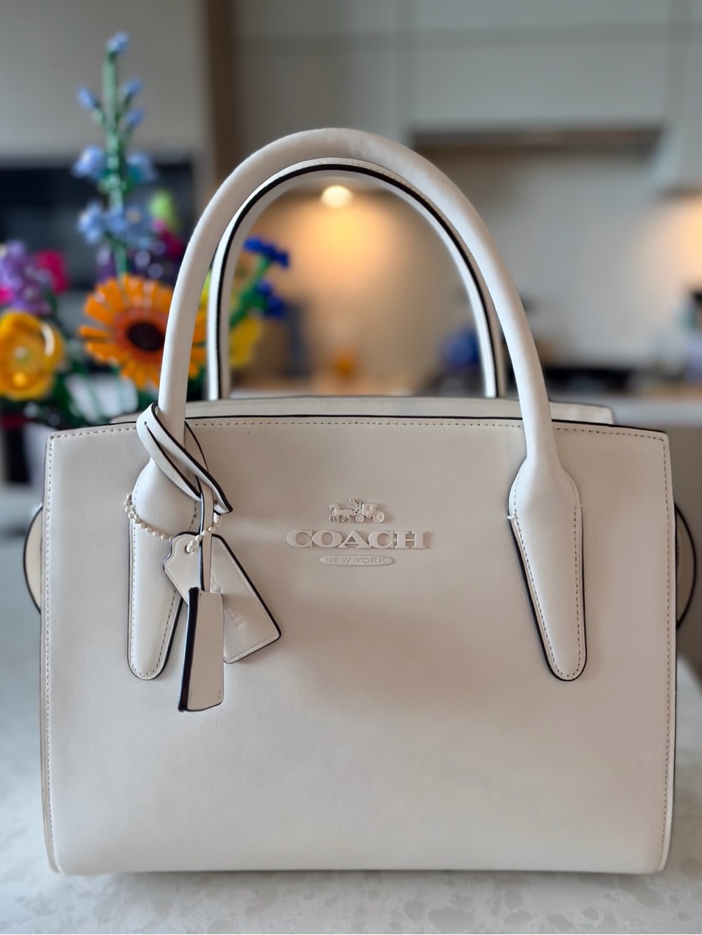 Coach Darcie Carryall CH172 Cream Leather Satchel